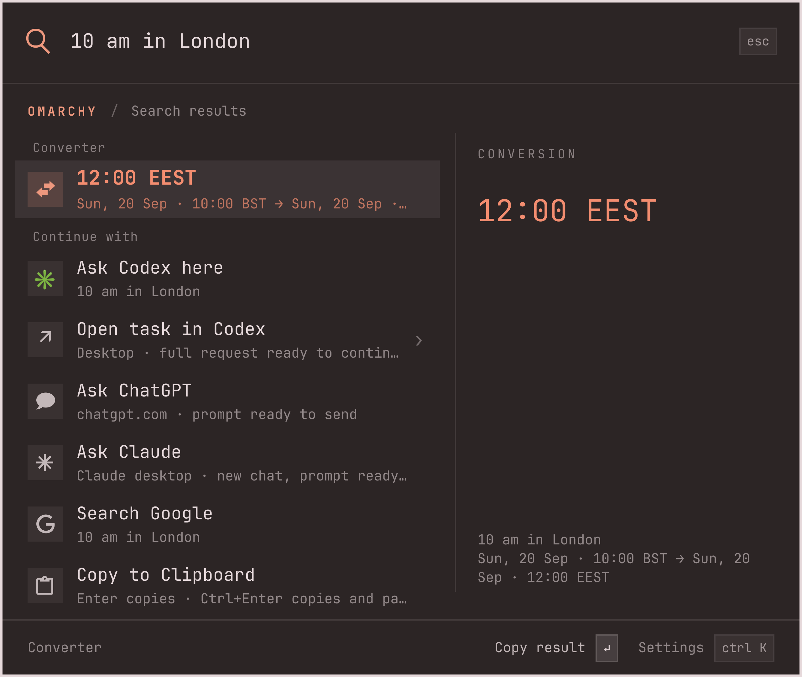 10 am in London converted to 12:00 EEST